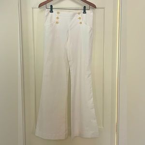 THEORY Button Front Nautical style lightweight woven cotton pants SZ 4